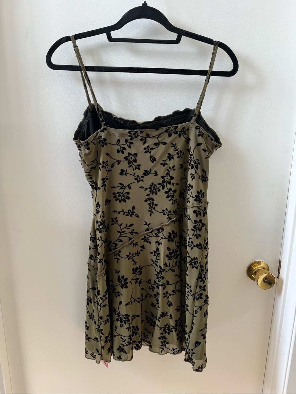 SHEIN MOD Floral Print Mesh Elasticity Green Cami Dress - Picture 3 of 4